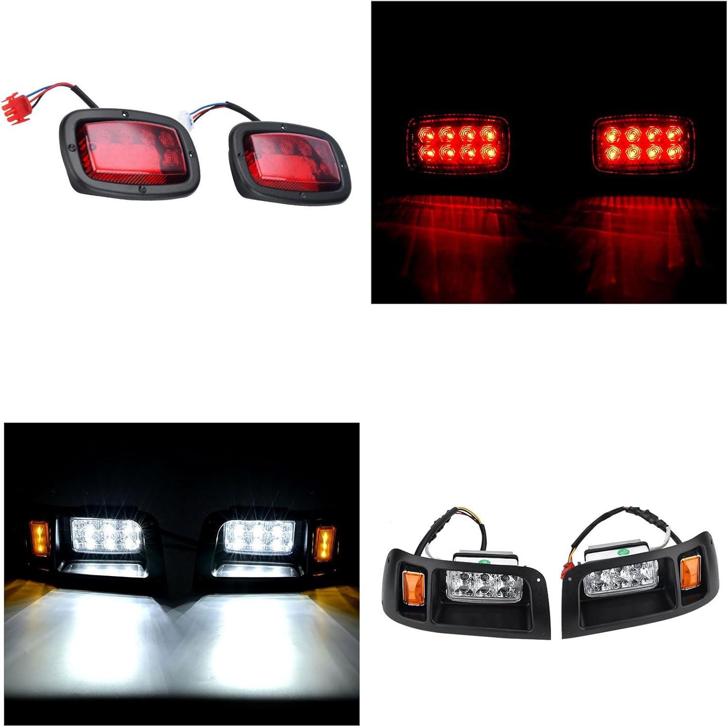 LED Headlight Tail Light Kit Compatible with Club Car DS Golf Carts 1993-UP 12V Street Legal Light Kit with Turn Signal Wire Harness Compatible with Club Car DS for Gas and Electric - Image 2