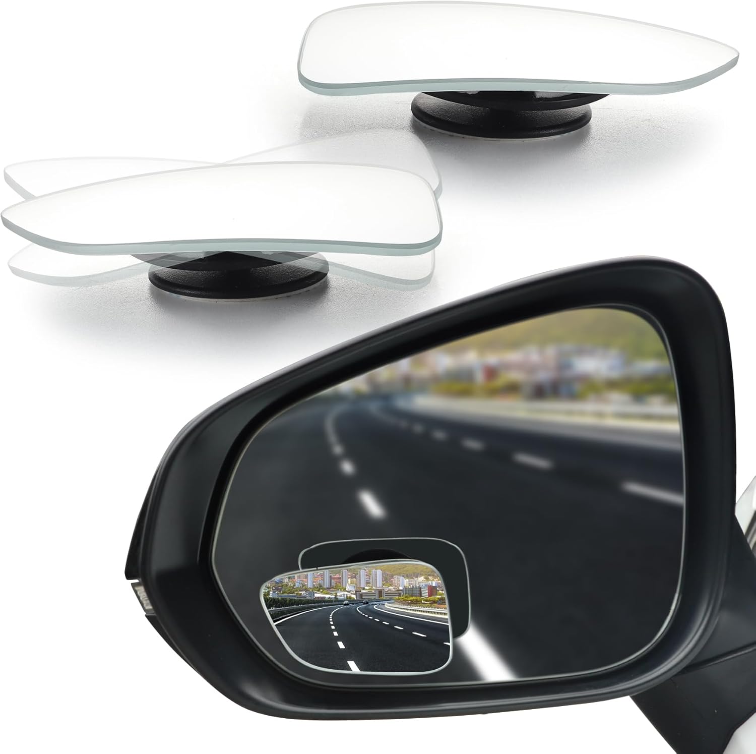 Blind Spot Car Mirror, HD Glass Frameless Convex Side Mirror Blindspot, Wide Angle Rear View Mirrors for SUVs, Trucks and RVs - Car Accessories